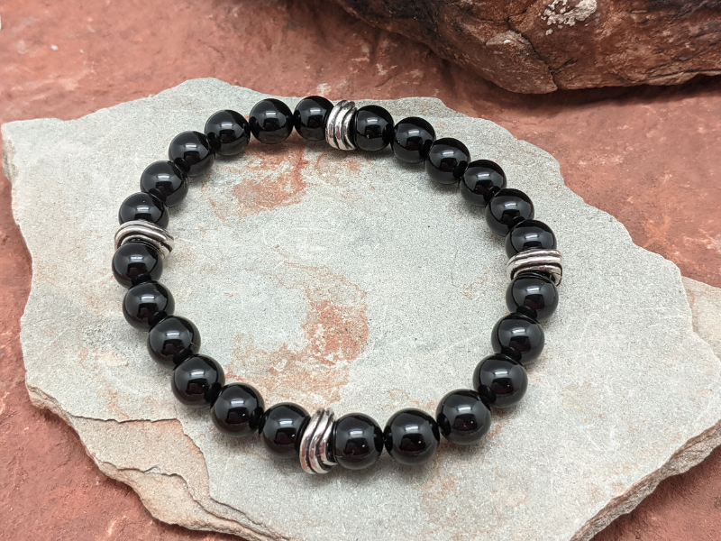 Black Onyx Spiritual Warrior Strength 8mm Stretch Bracelet – Lily