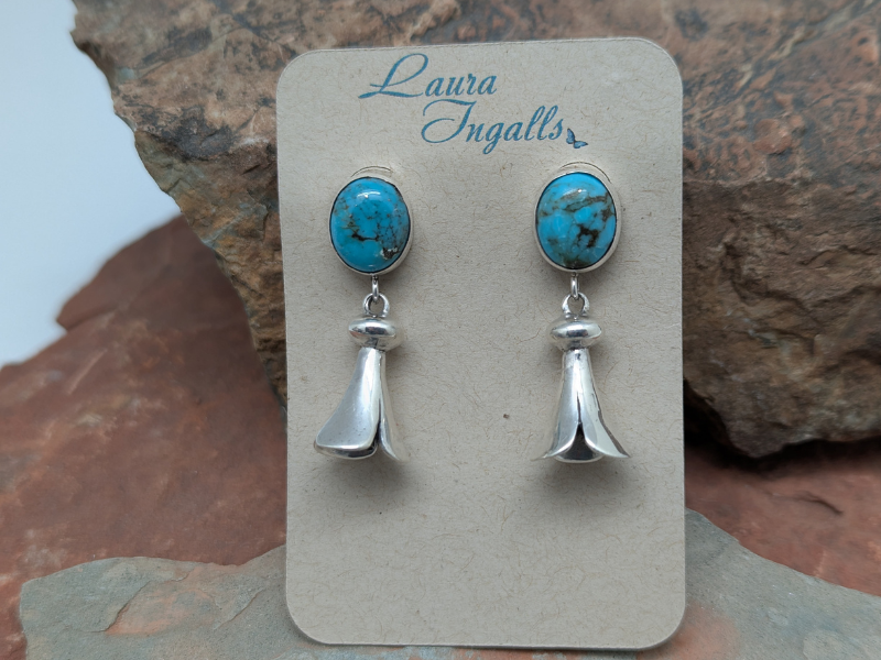 Wholesale Turquoise Hogan Squash Blossom Earrings