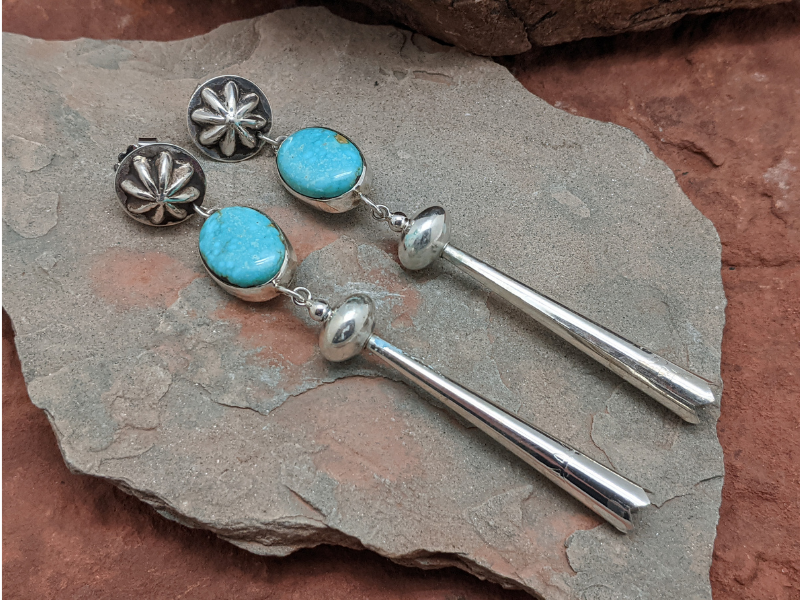 Wholesale Verde Valley Turquoise Berry Bolo Tip Earrings