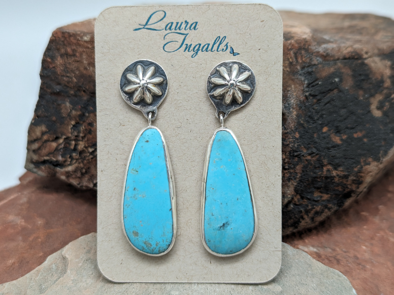 Wholesale Tyrone Turquoise Slab Earrings