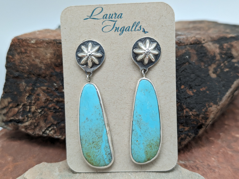 Wholesale Tyrone Turquoise Slab Earrings