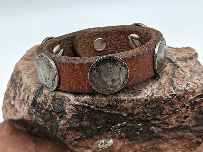 Buffalo nickel 2025 leather bracelet