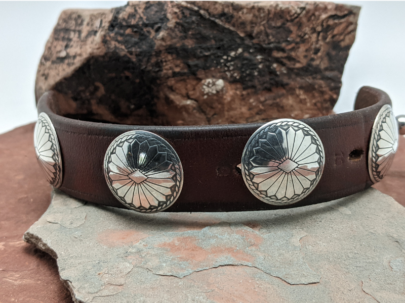 Leather 2025 concho bracelet