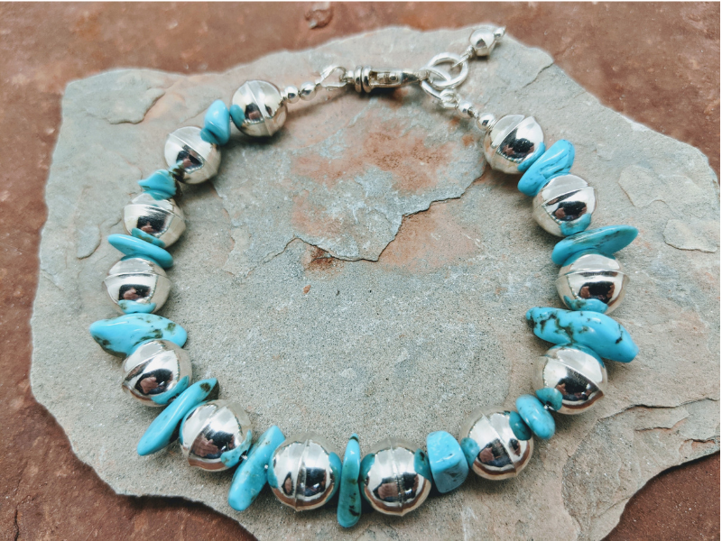 Wholesale Turquoise Chip Sterling Silver Bracelet