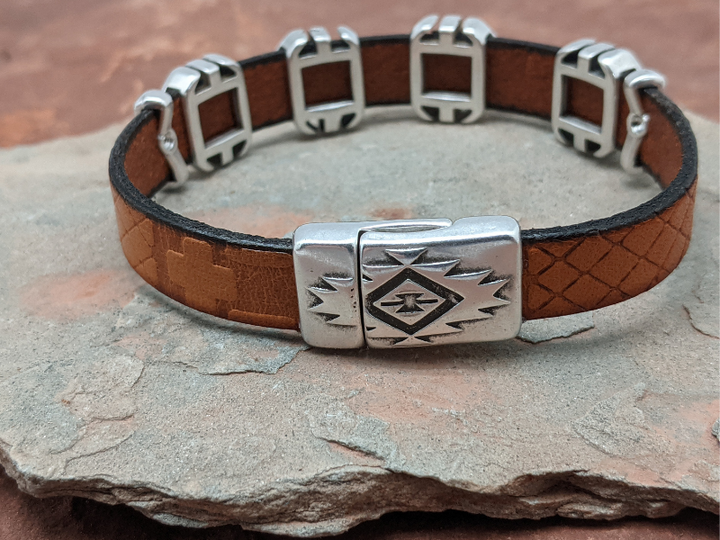 Southwest Rhombus Leather Bracelet