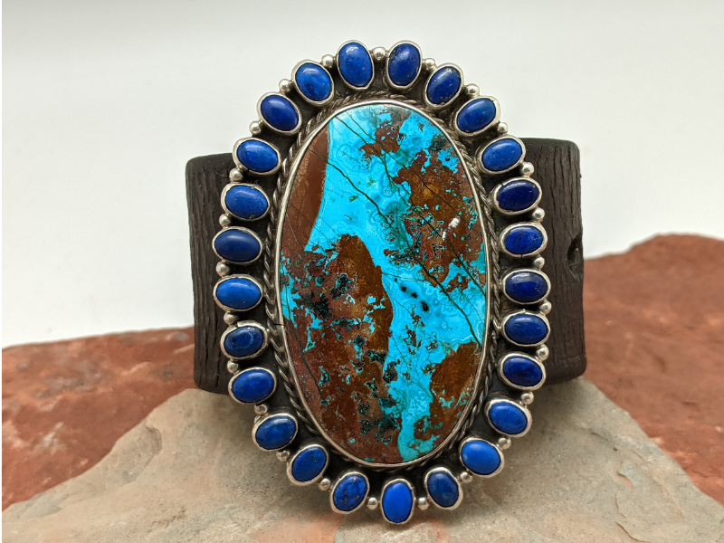 Chrysocolla Lapis Cluster Bracelet