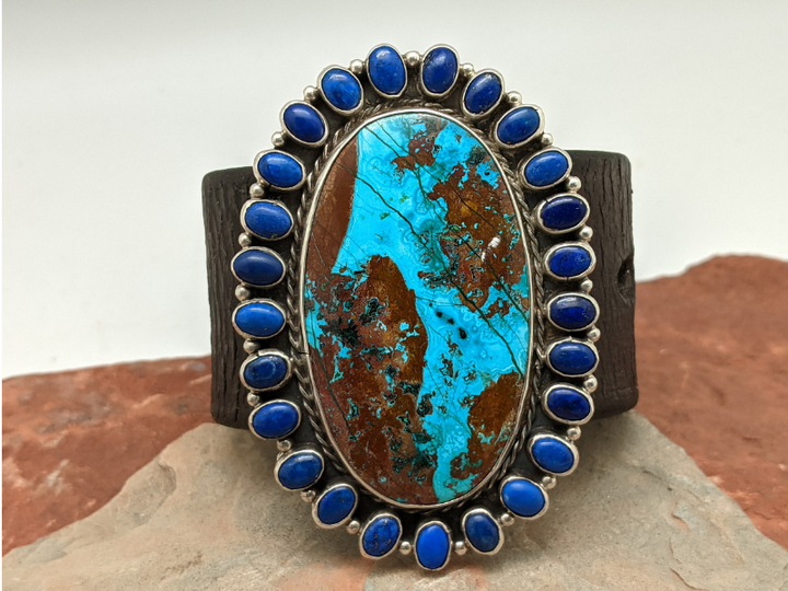 Chrysocolla Lapis Cluster Bracelet