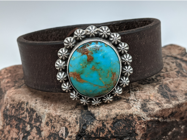 Kingman Turquoise Berry Cluster  Bracelet