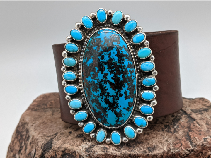 Chrysocolla Kingman Turquoise Cluster Bracelet