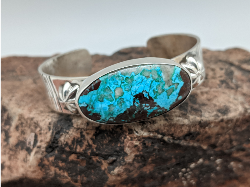 Chrysocolla Sterling Silver Cuff