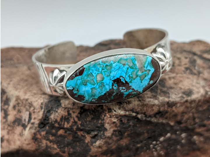 Chrysocolla Sterling Silver Cuff