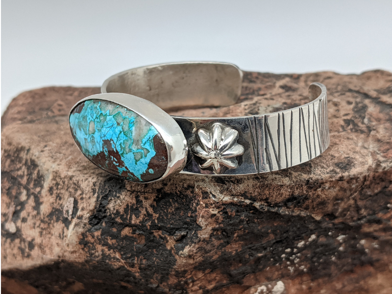Chrysocolla Sterling Silver Cuff