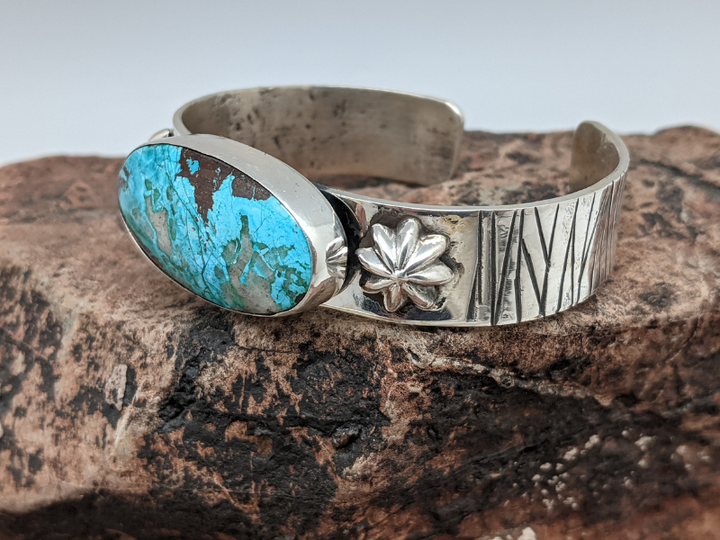 Chrysocolla Sterling Silver Cuff