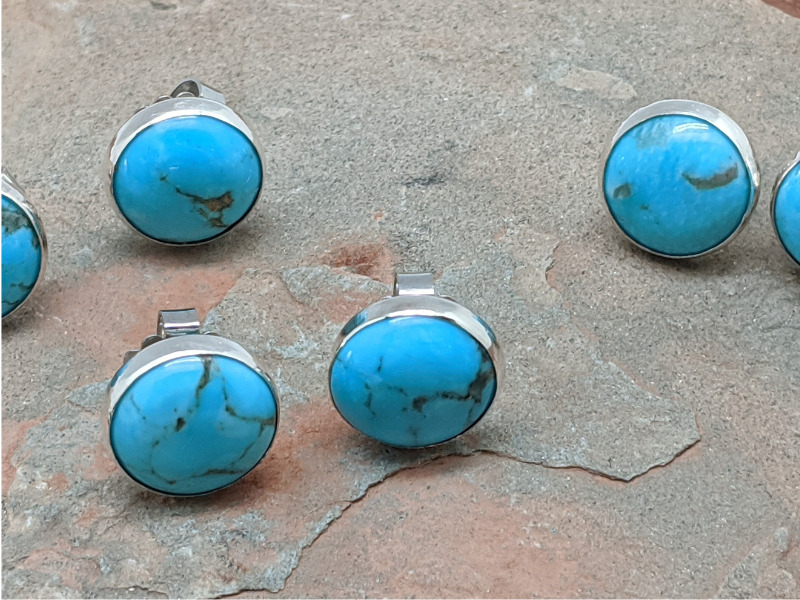 Wholesale Kingman Turquoise Stud Earrings
