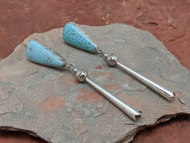 Turquoise Bolo Tip Earrings
