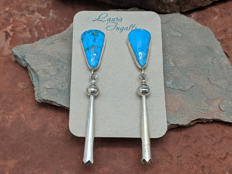 Wholesale Kingman Turquoise Bolo Tip Earrings