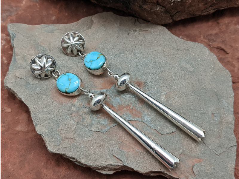 Wholesale Verde Valley Turquoise Berry Bolo Tip Earrings