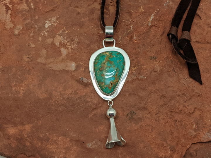 Turquoise Squash Blossom Pendant