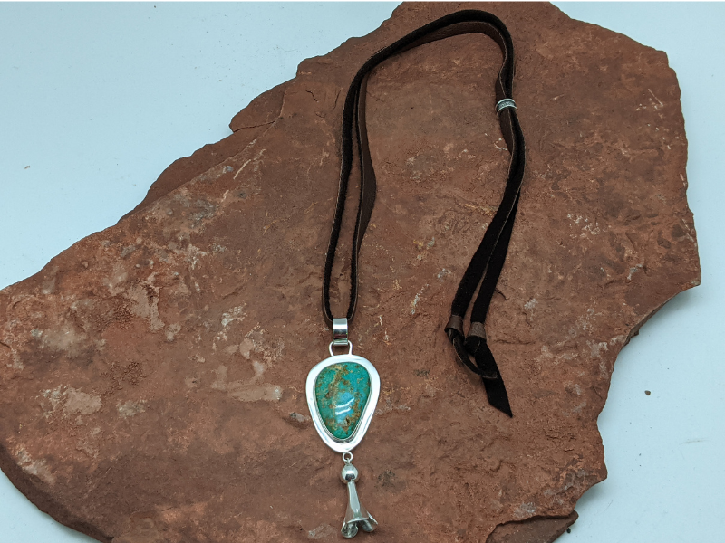 Turquoise Squash Blossom Pendant