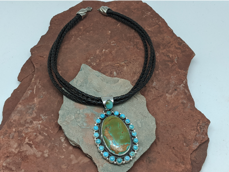 Kingman Turquoise Cluster Pendant