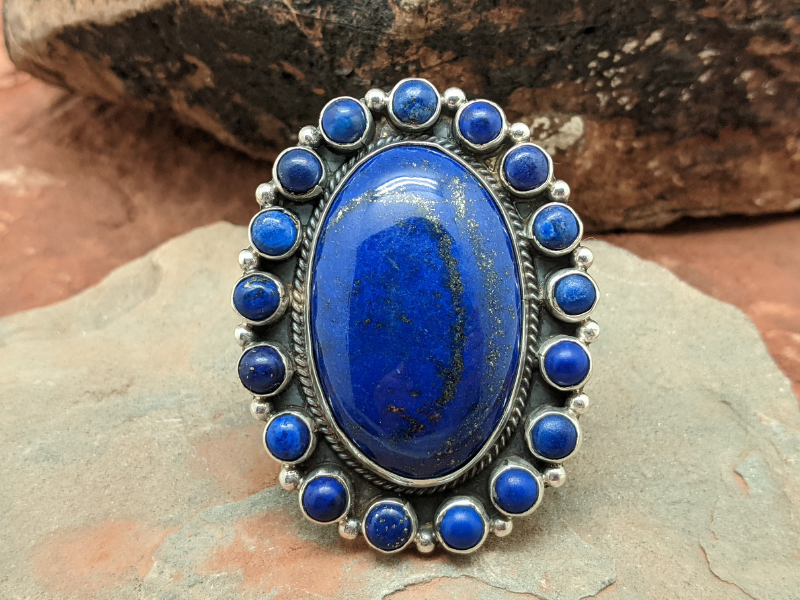 Grande Lapis Lazuli Cluster Ring