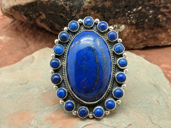 Grande Lapis Lazuli Cluster Ring