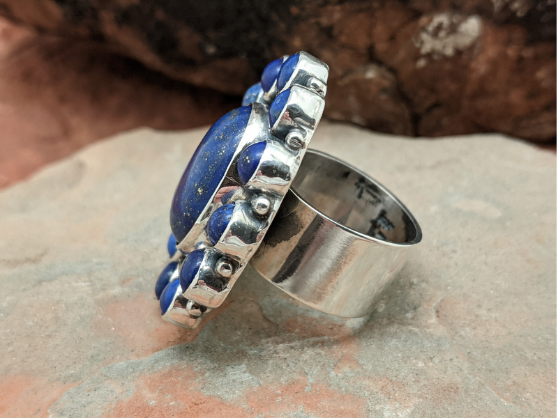 Lapis Lazuli Cluster Ring