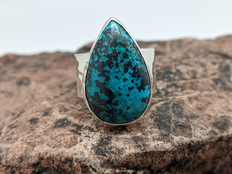 Chrysocolla Cigar Band Ring