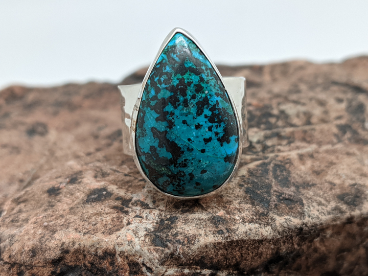 Chrysocolla Cigar Band Ring