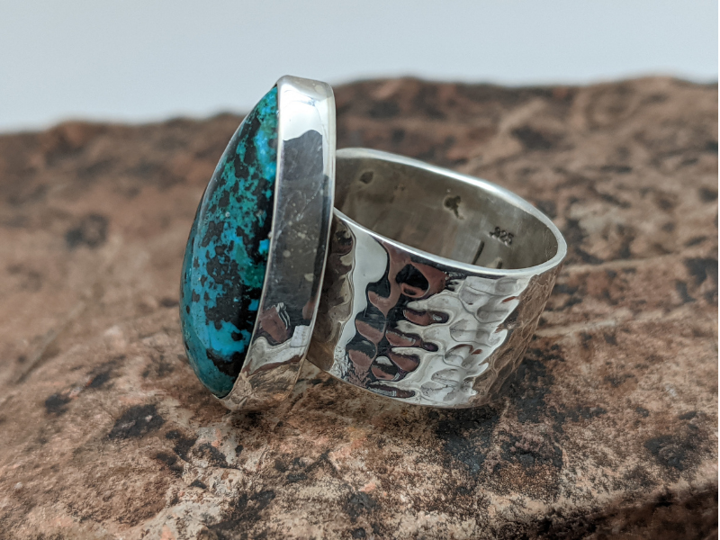 Chrysocolla Cigar Band Ring