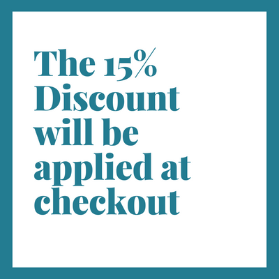 The 15% discount will be applied upon checkout