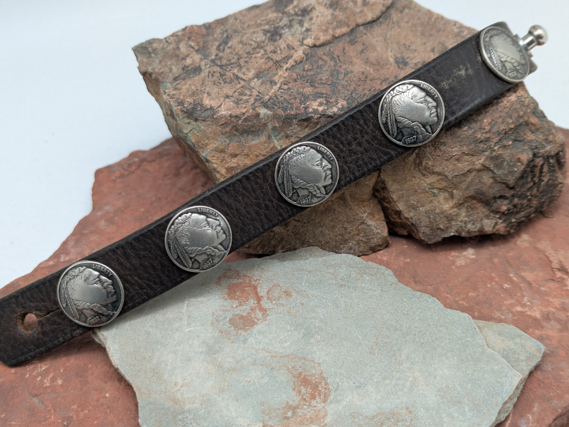 Indian Head Leather Bracelet
