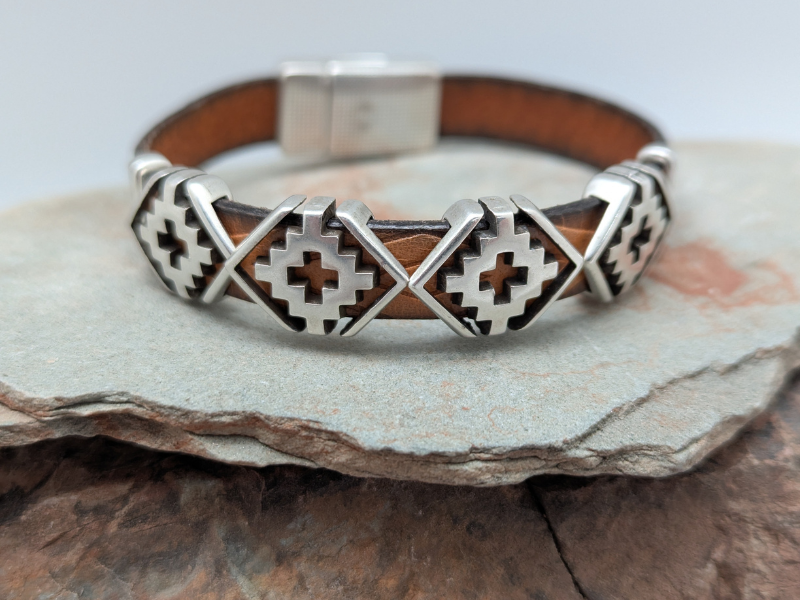 Southwest leather bracelet