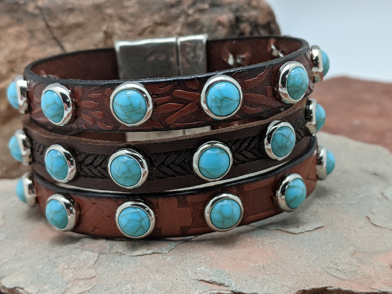 Ouray Concho Leather Bracelet – Shop Laura Ingalls Designs