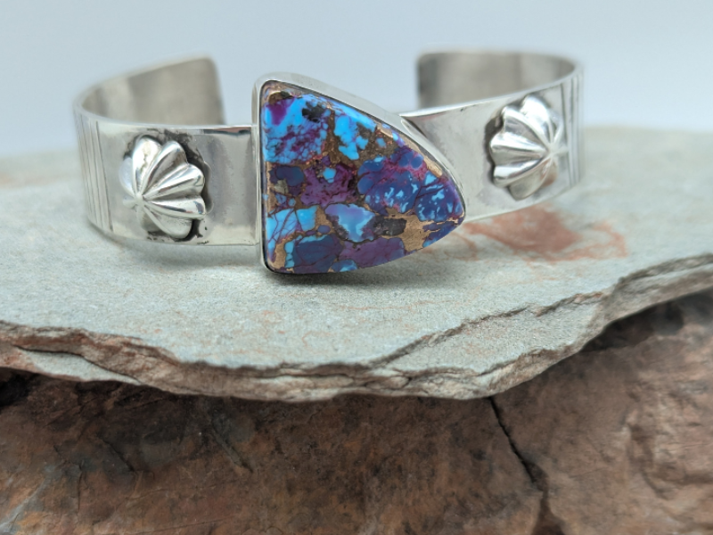 Purple Mohave Turquoise Sterling Silver Bracelet Cuff