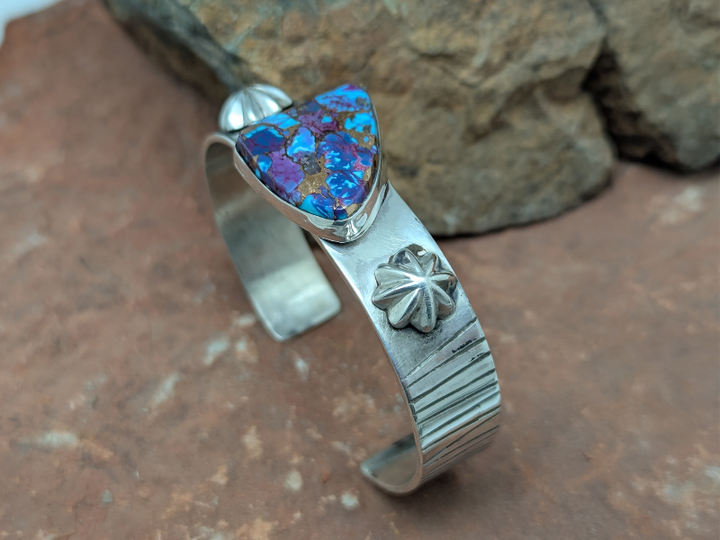 Another view of the Purple Mohave Turquoise Sterling Silver Bracelet