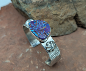 Another view of the Purple Mohave Sterling Silver Cuff Bracelet