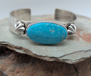 Kingman Turquoise Sterling Silver Cuff Bracelet