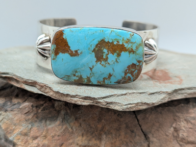Kingman Turquoise Sterling Silver Cuff Bracelet - One of a Kind!