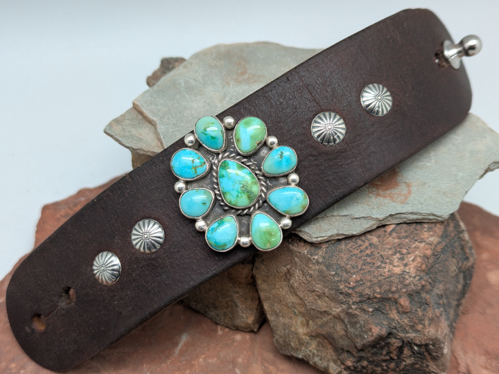 Sonoran Gold Turquoise and Leather Bracelet