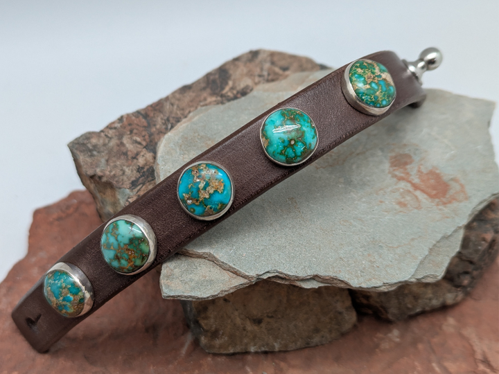 Turquoise and Leather Bracelet