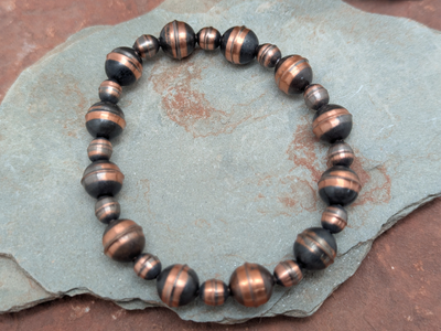 Copper Navajo Pearl Stretch Bracelet