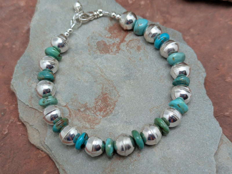 Sterling silver and turquoise bracelet