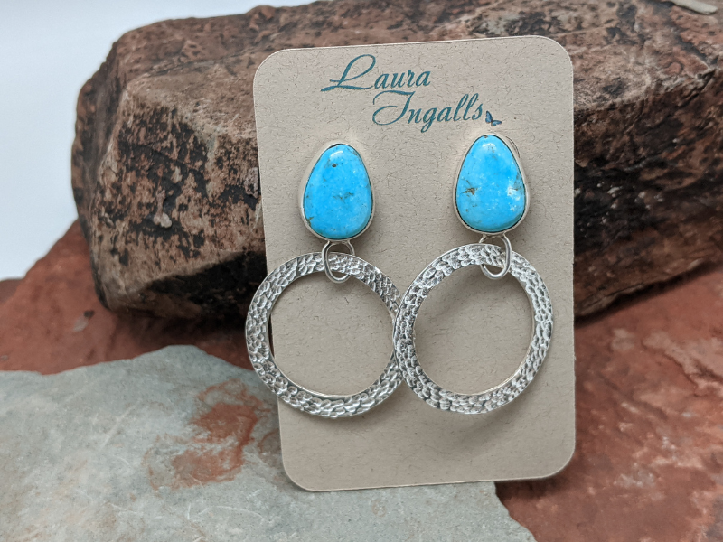 Tonopah Turquoise Hoop Earrings