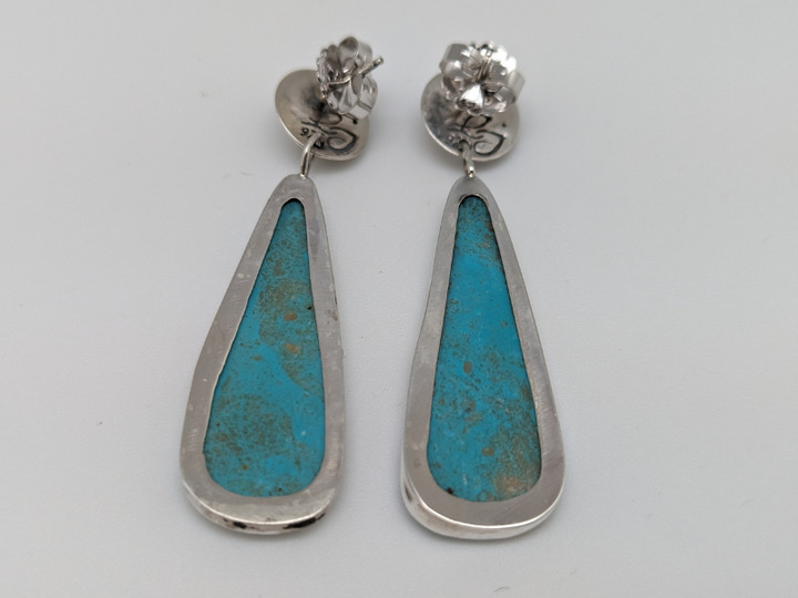 Wholesale Tyrone Turquoise Windowpane Slab Earrings