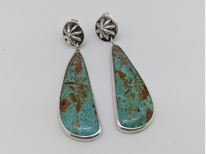 Tyrone Turquoise Windowpane Slab Earrings