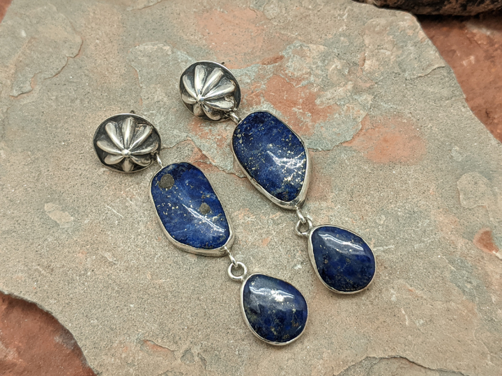 Lapis Lazuli 2 Tier Earrings