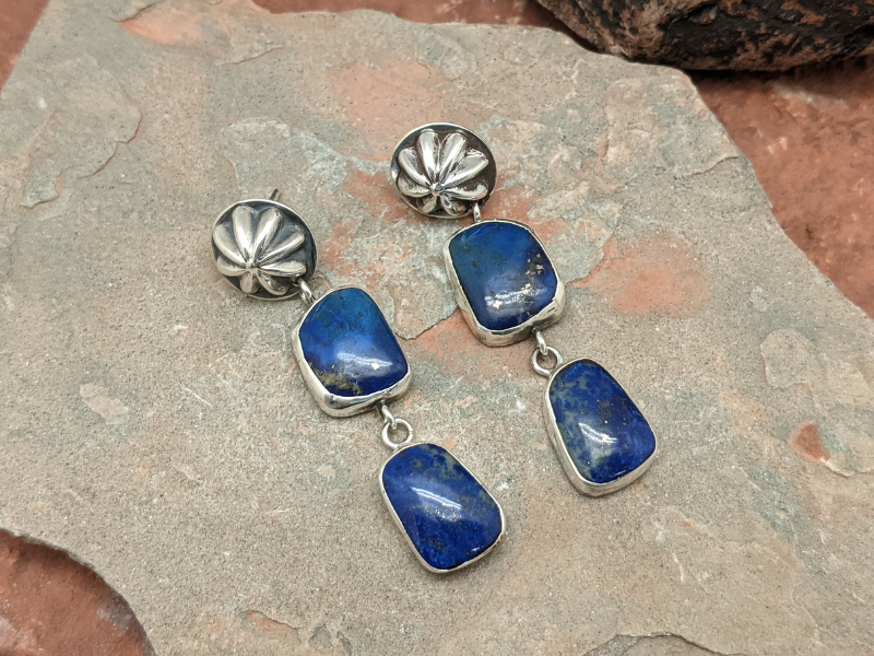 Wholesale Lapis Lazuli 2 Tier Earrings