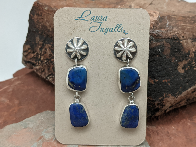 Wholesale Lapis Lazuli 2 Tier Earrings