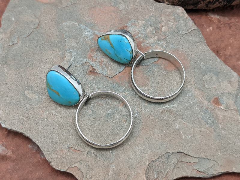 Wholesale Tyrone Turquoise Hoop Earrings